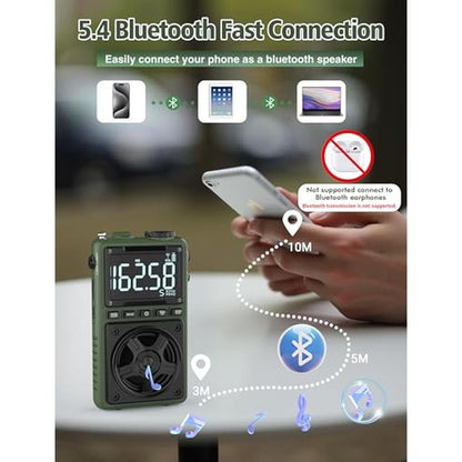 Radio Bluetooth: Portable Pocket Radio with NOAA Weather – Close-up Detail