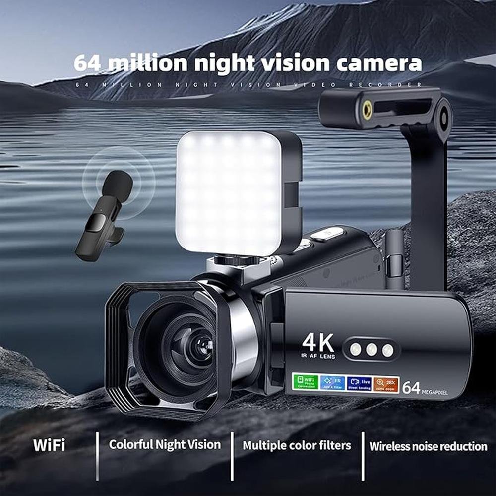 Camera Video: GOWENIC Camcorder HD 4K 64MP Digital Video – Side View