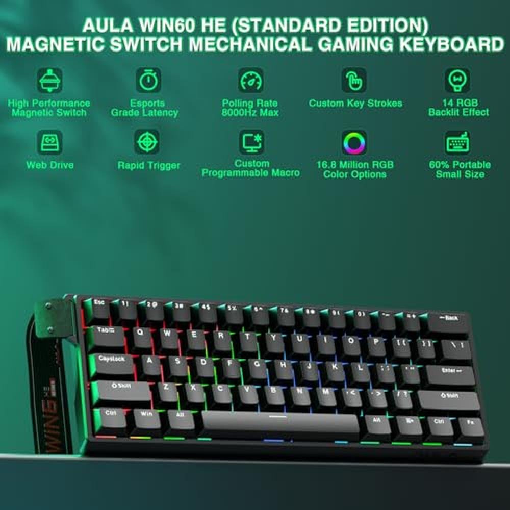 Keyboard Aula: Aula WIN60 HE 60% Mechanical Gaming Keyboard – Side View