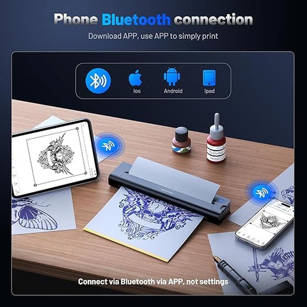 Tattoo Printer: A41 Wireless Tattoo Printer Machine with – In Use