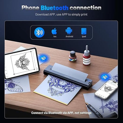Tattoo Printer: A41 Wireless Tattoo Printer Machine with – In Use