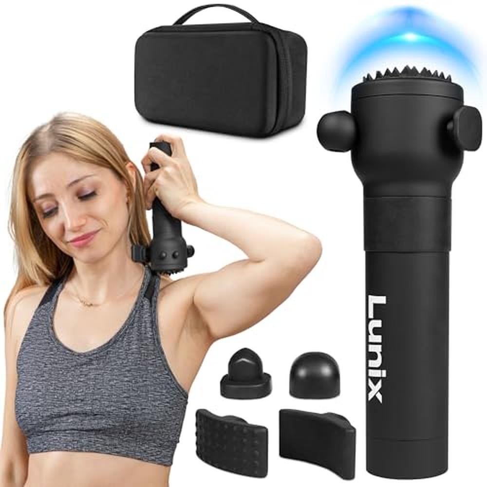 LX28 Deep Tissue Massage Gun: Portable Handheld Vibration – Front View
