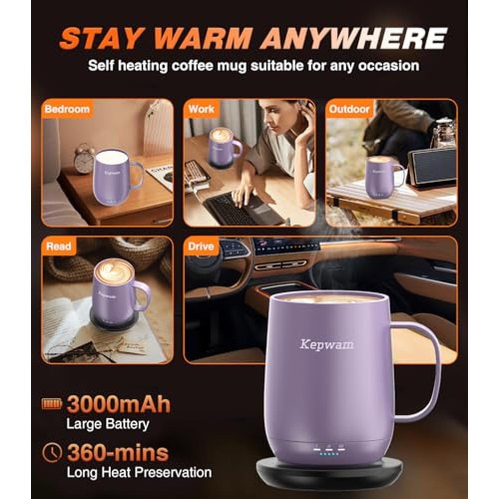 Coffee Mug: Kepwam T2 16oz Smart Heated Coffee Mug – In Use