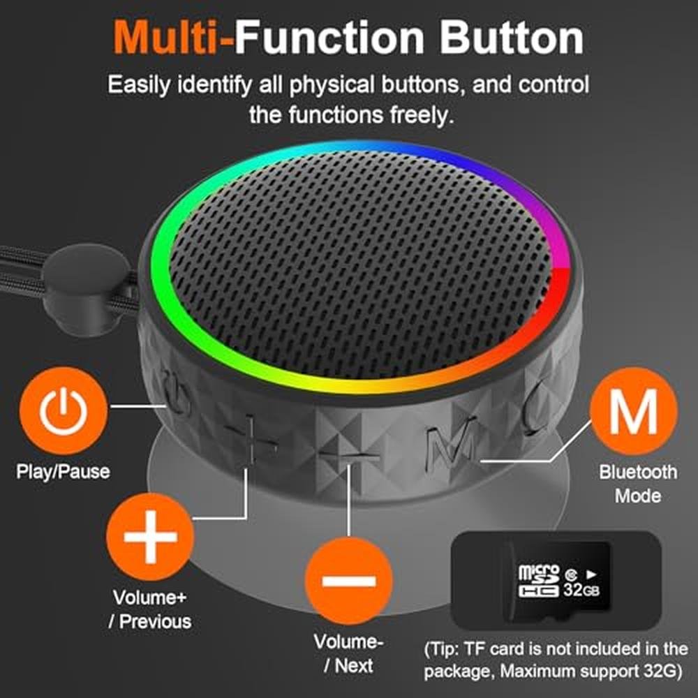 Speaker Bluetooth: Portable Wireless Speaker with RGB – Side View