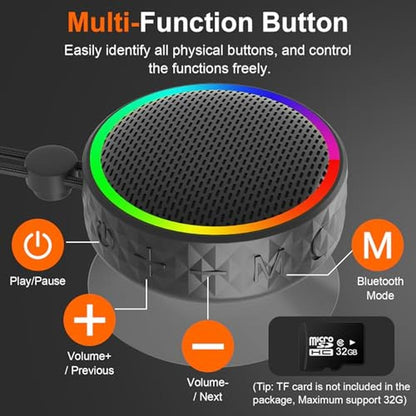 Speaker Bluetooth: Portable Wireless Speaker with RGB – Side View
