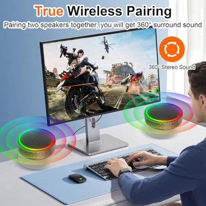Speaker Bluetooth: Portable Wireless Speaker with RGB – In Use