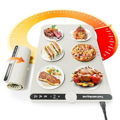 Food Warming Mat: Premium Electric Food Warmer with 9-Level – Front View