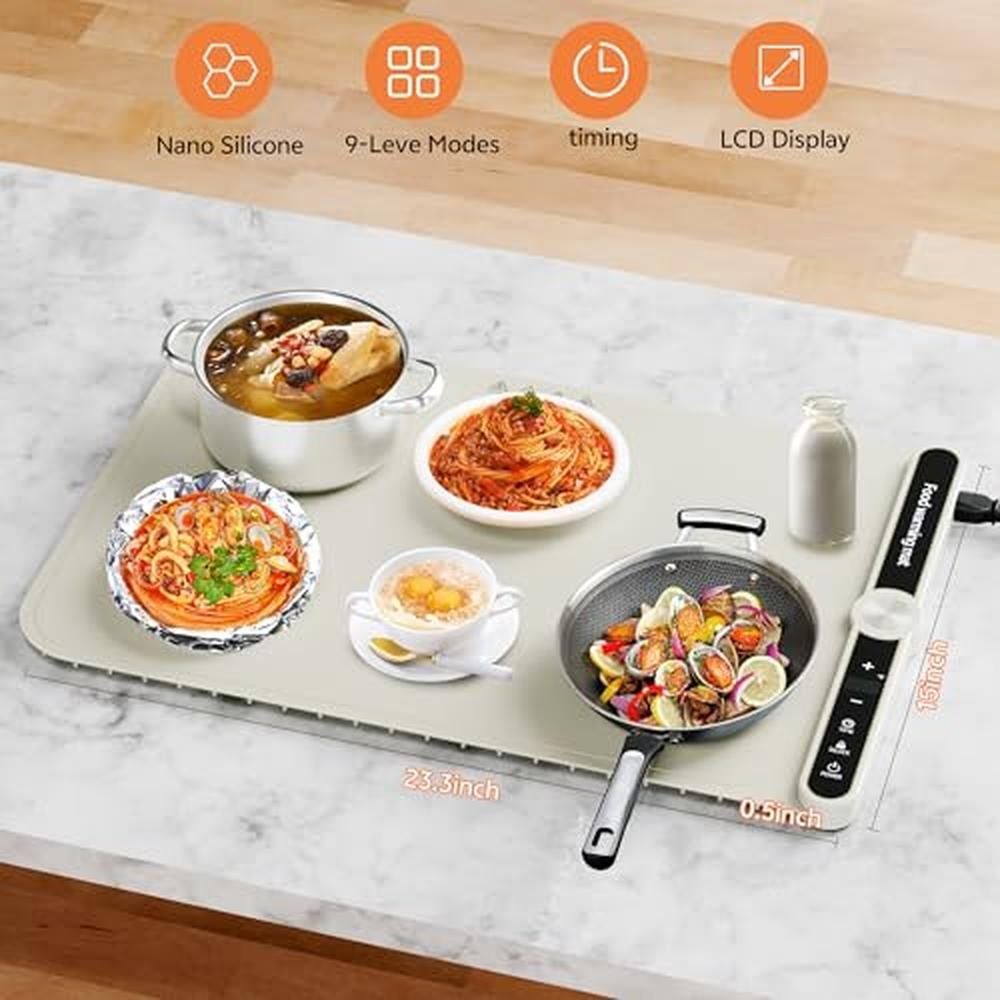 Food Warming Mat: Premium Electric Food Warmer with 9-Level – Packaging