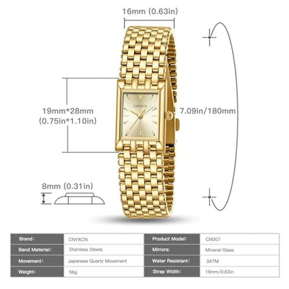 CNYXCN Gold Watches for Women – Close-up Detail
