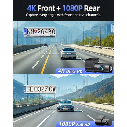 Dash Camera: 4K Dash Cam Front and Rear 64GB SD Card 1.5 – Side View