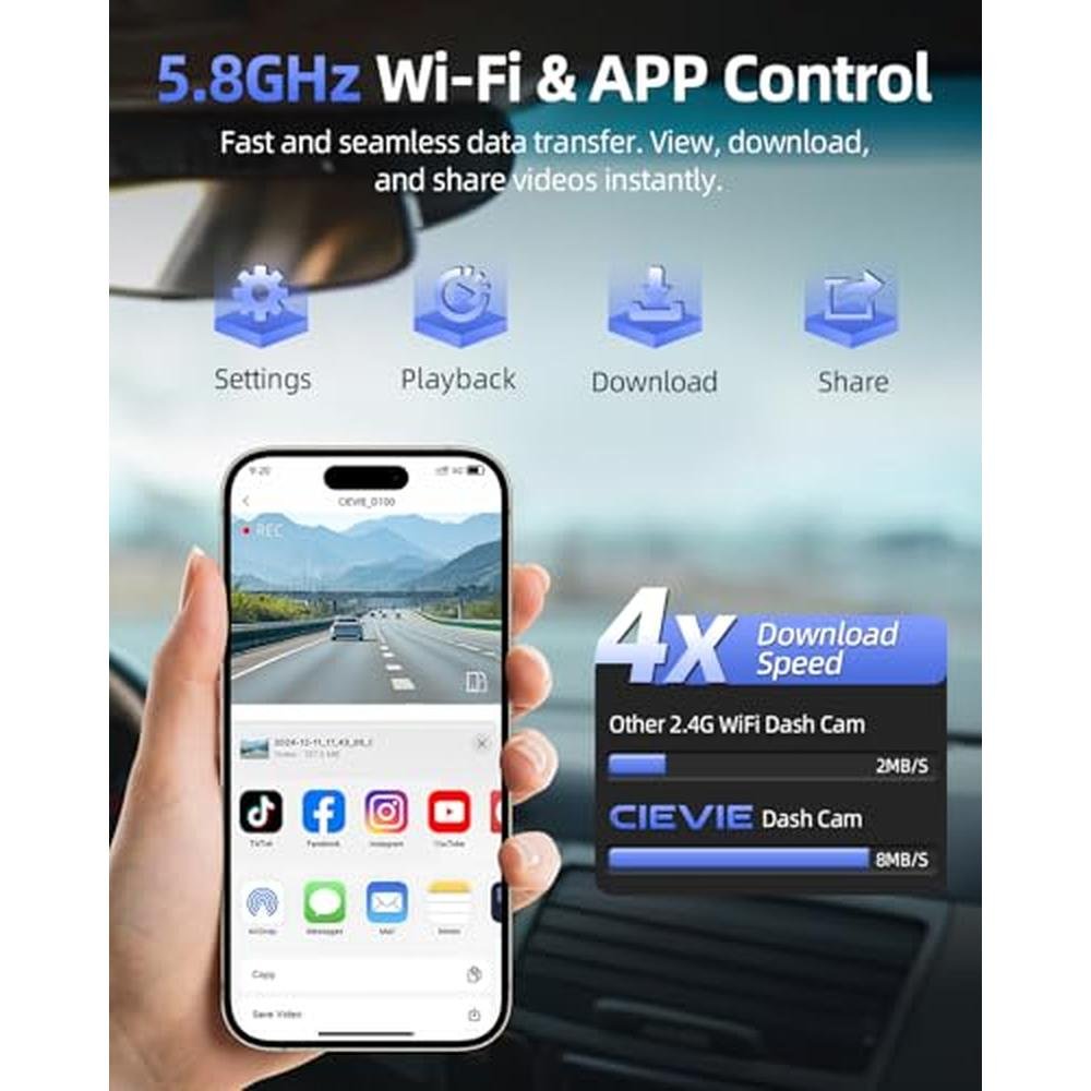 Dash Camera: 4K Dash Cam Front and Rear 64GB SD Card 1.5 – In Use