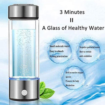 Water Hydrogen Generator: Portable Hydrogen Water Bottle – Side View