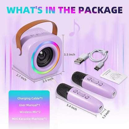 Karaoke Machine: Mini Karaoke Machine for Kids with 2 – Side View