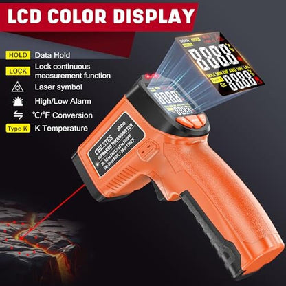 Infrared Thermometer Gun: CEILSTES IR-916 High-Precision – Side View