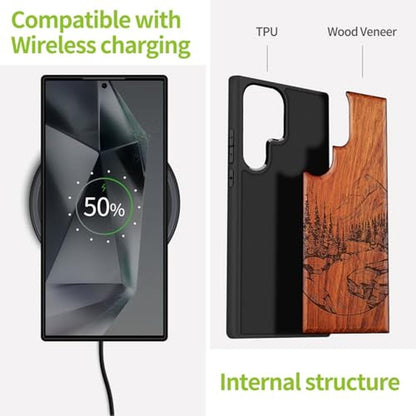 Wood Case: Carveit Galaxy S25 Ultra Natural Wood Black Soft – In Use