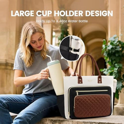 LOVEVOOK Teacher Tote Bag: LOVEVOOK Women's Work Laptop Bag – Side View