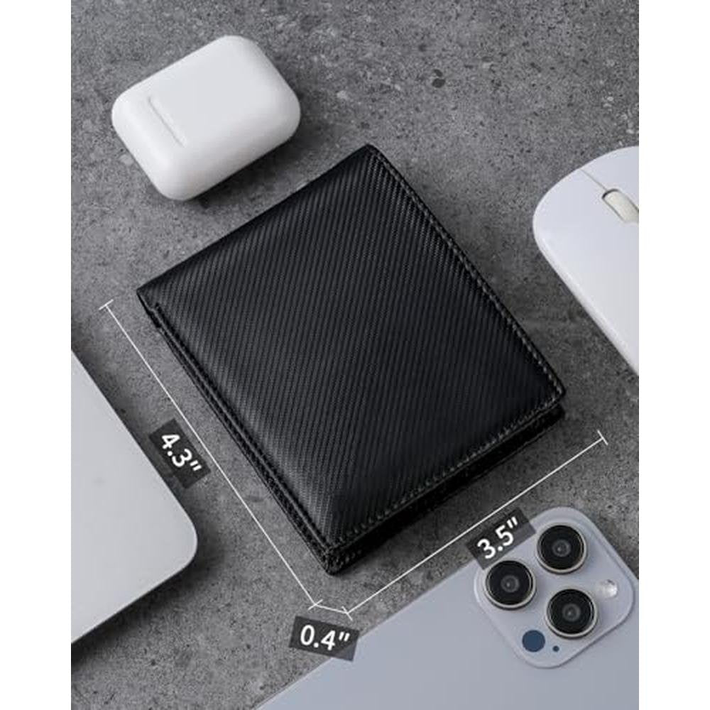Mens Genuine Leather Bifold RFID Blocking Wallet with 14 – In Use