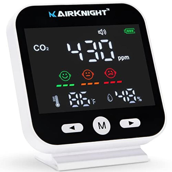 AirKnight Monitoring CO2 Monitor Indoor with Bonus Humidity – Front View