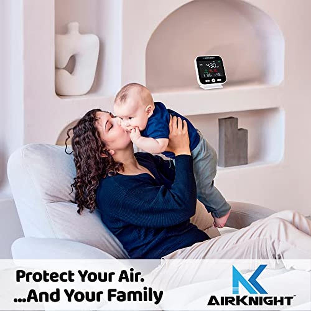 AirKnight Monitoring CO2 Monitor Indoor with Bonus Humidity – In Use