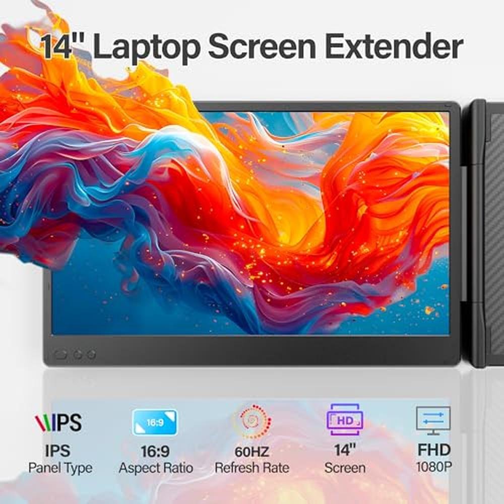 Laptop Screen Extender: 2025 New Upgraded Portable Monitor – Side View