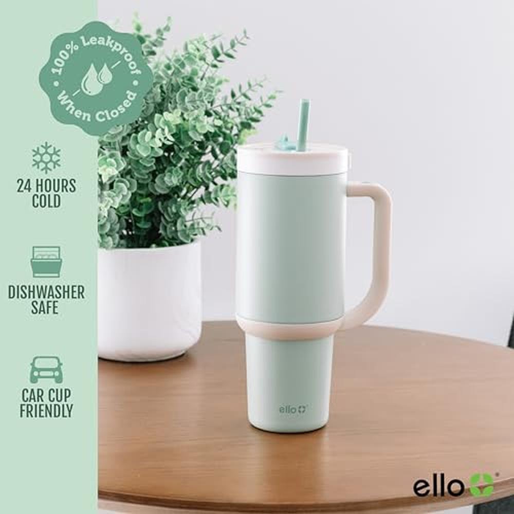 Ello Oasis 40 oz Tumbler: Ello Stainless Steel Cup with – In Use