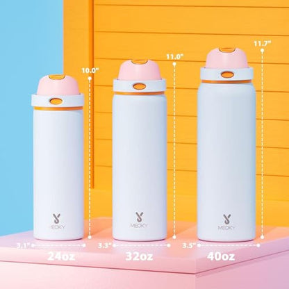 Water Bottle: Meoky 32 oz Insulated Stainless Steel Metal – Close-up Detail