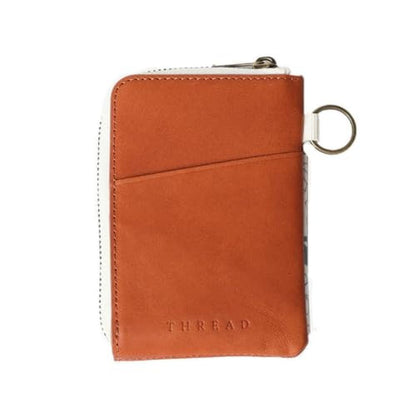 Thread Wallets RFID Blocking Leather Zip Wallet with Card – Side View