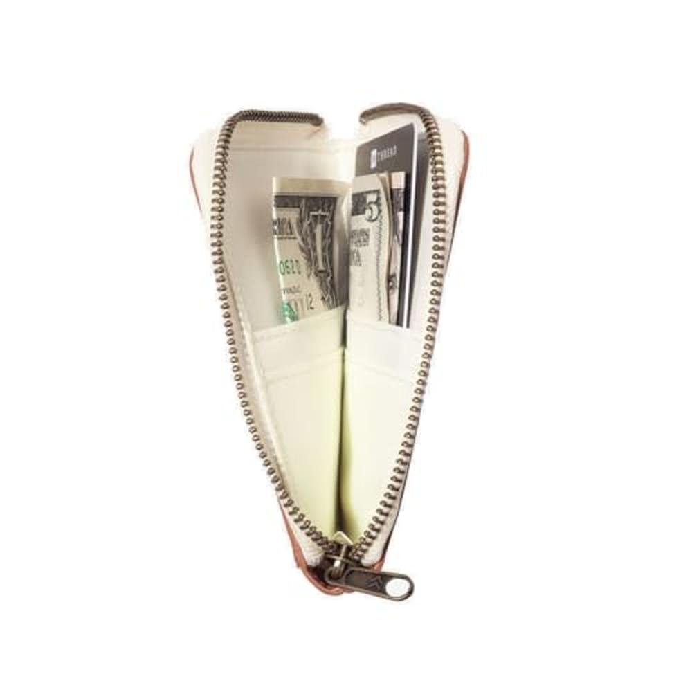Thread Wallets RFID Blocking Leather Zip Wallet with Card – Close-up Detail