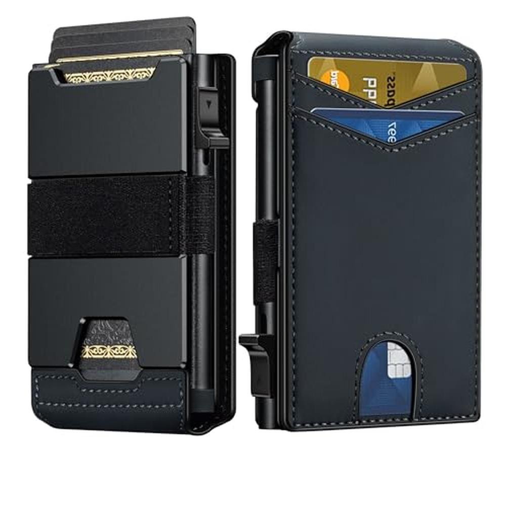 furid Smart Wallet For Men Slim Minimalist: Metal Pop Up – Front View