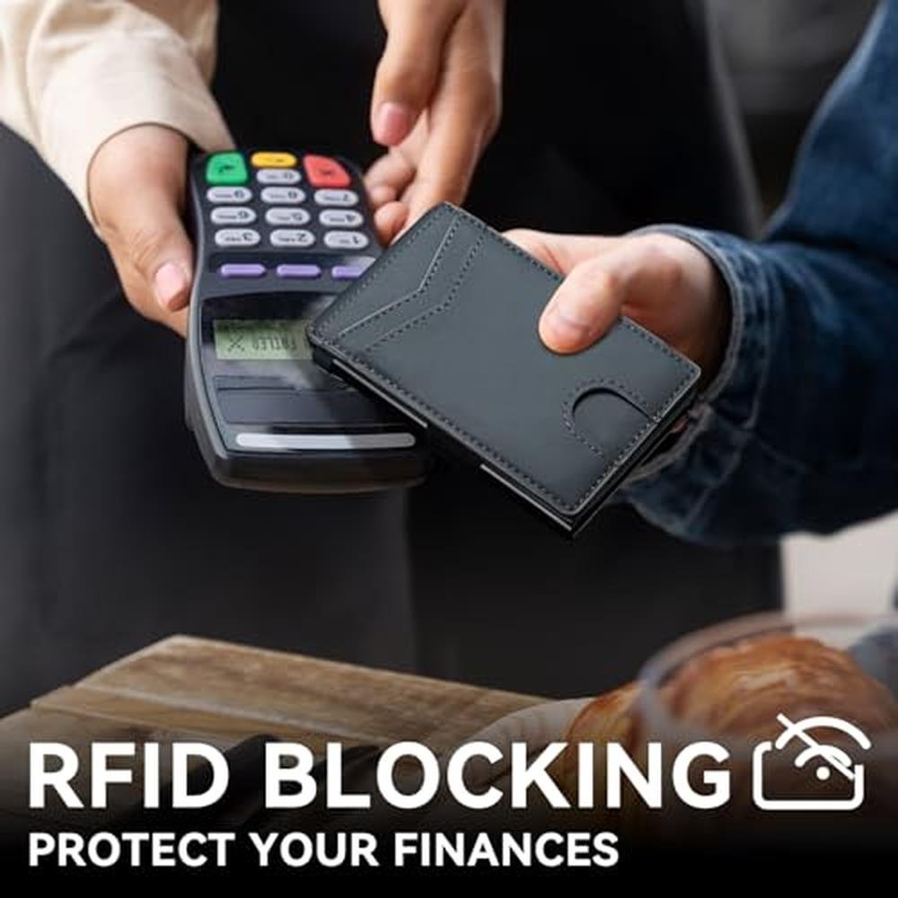 furid Smart Wallet For Men Slim Minimalist: Metal Pop Up – In Use
