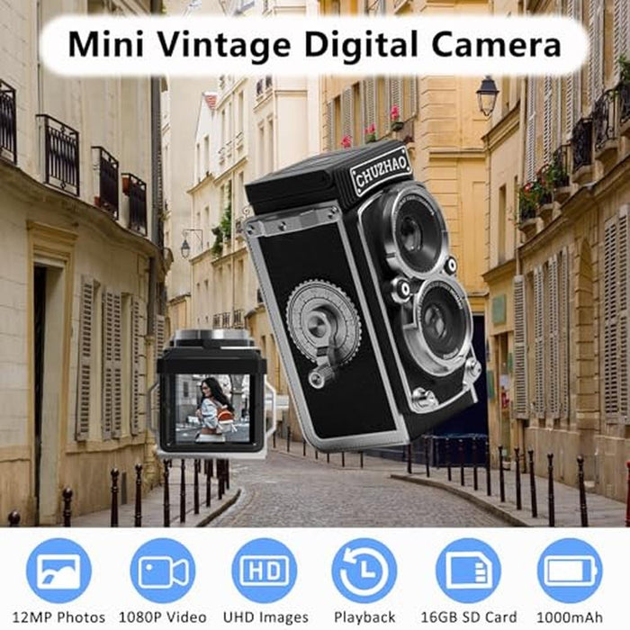 Camera Chuzhao: CHUZHAO Vintage Mini Digital Camera 1080p – Front View