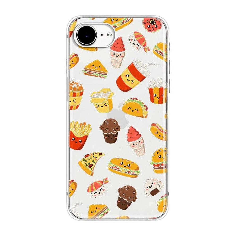 Case Food: Blingy iPhone 16e Transparent Soft TPU – Front View