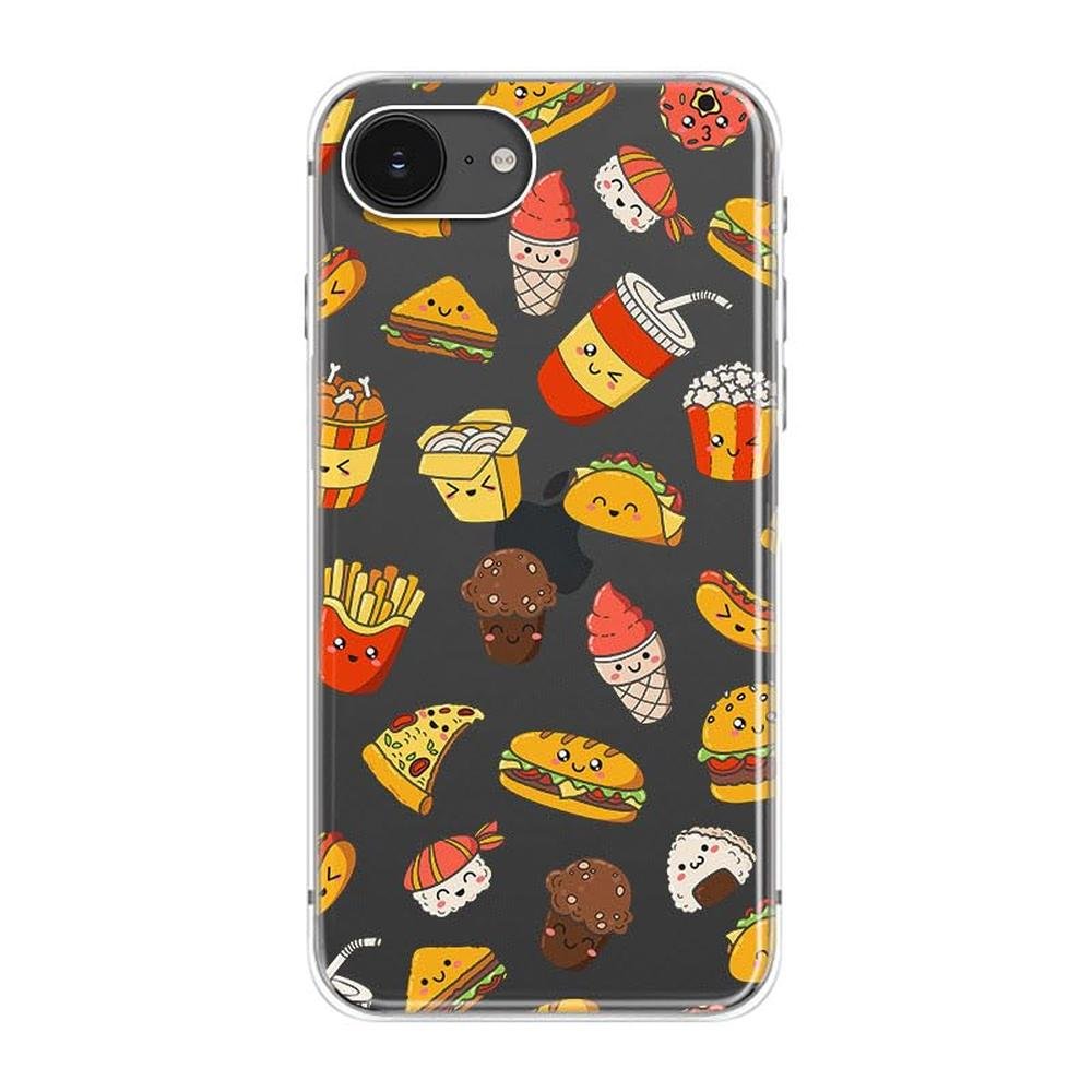 Case Food: Blingy iPhone 16e Transparent Soft TPU – Side View