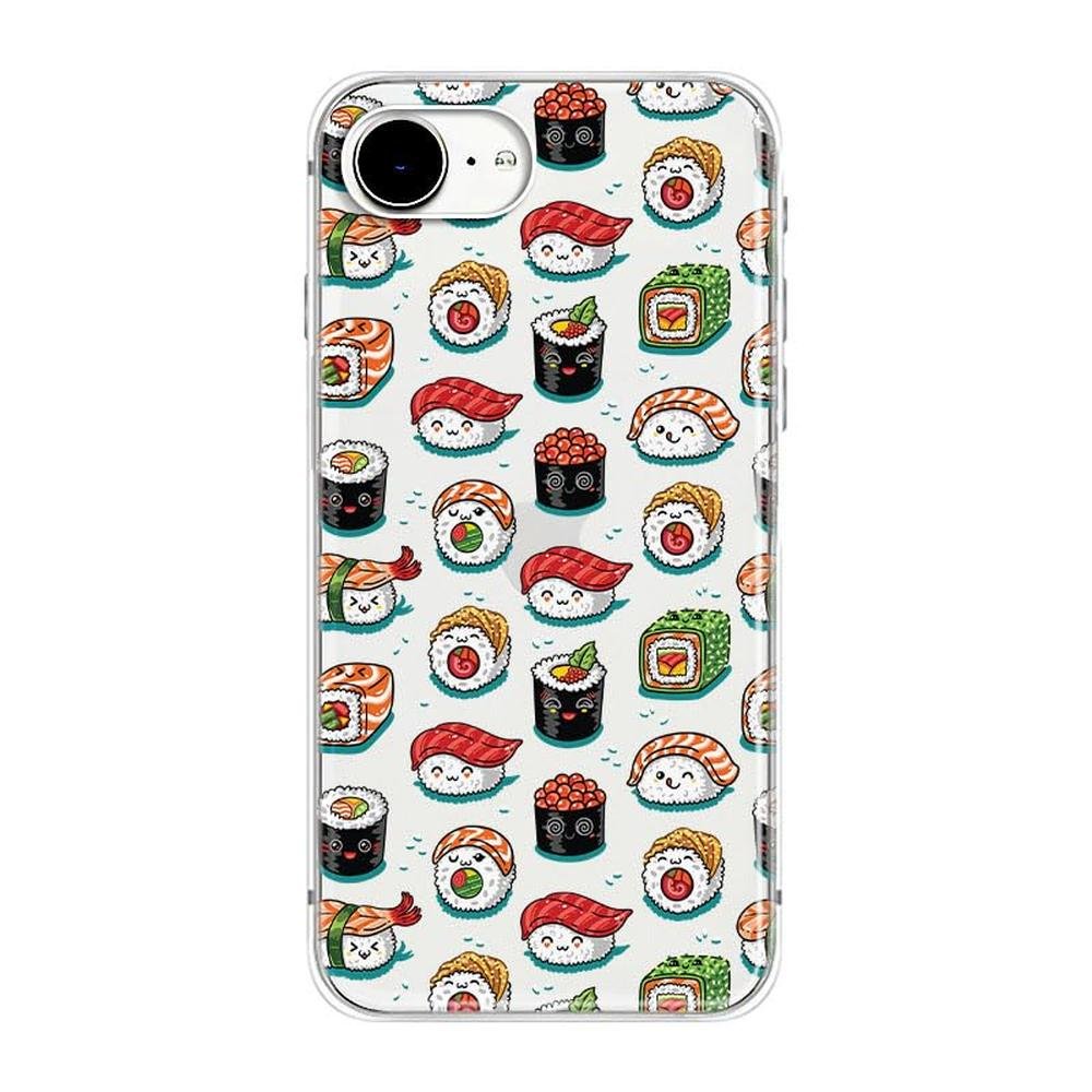 Sushi Case: Blingy iPhone 16e Transparent Soft TPU – Front View