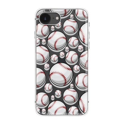 Case Baseball: Blingy iPhone 16e Transparent Soft TPU – Side View