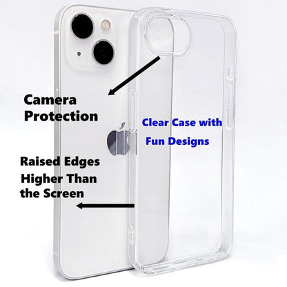 Case Baseball: Blingy iPhone 16e Transparent Soft TPU – Close-up Detail