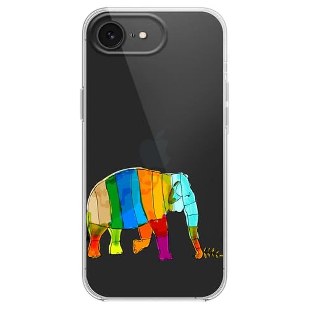 Colorful Phone Case: Blingy iPhone 16e Transparent Soft TPU – Side View