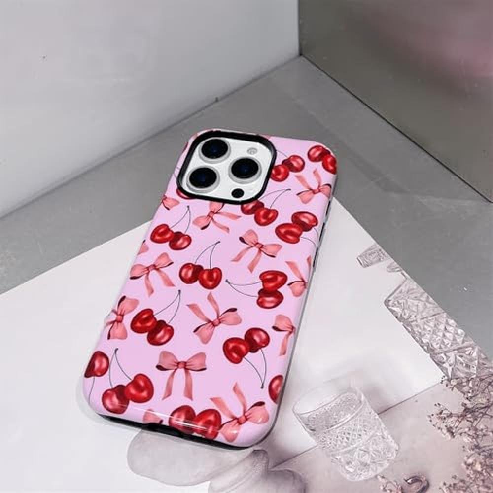 Case iPhone 14 Pro: MINSCOSE Cherry Print Phone Case – In Use