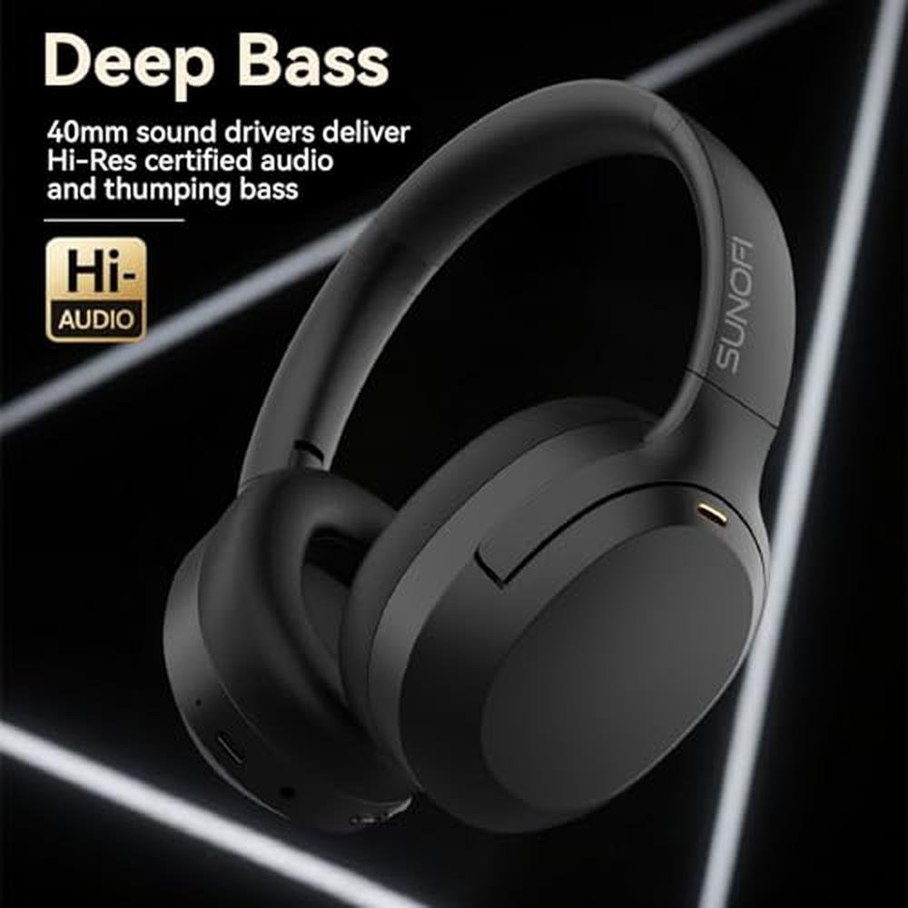 Headphones Ear: SunoFi Hybrid Active Noise Cancelling – Close-up Detail