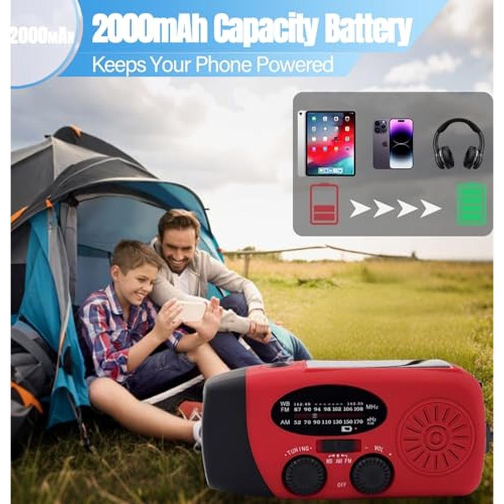 Emergency Radio: NOAA Weather Alert Radio with 2000mAh – In Use