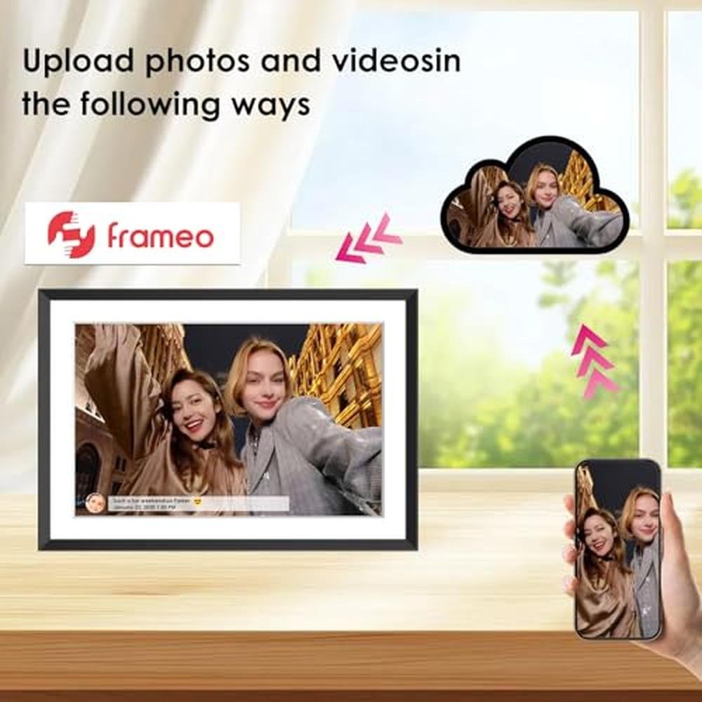Digital Frame: Frameo 10-Inch 1280x800 HD IPS Touch Screen – Side View