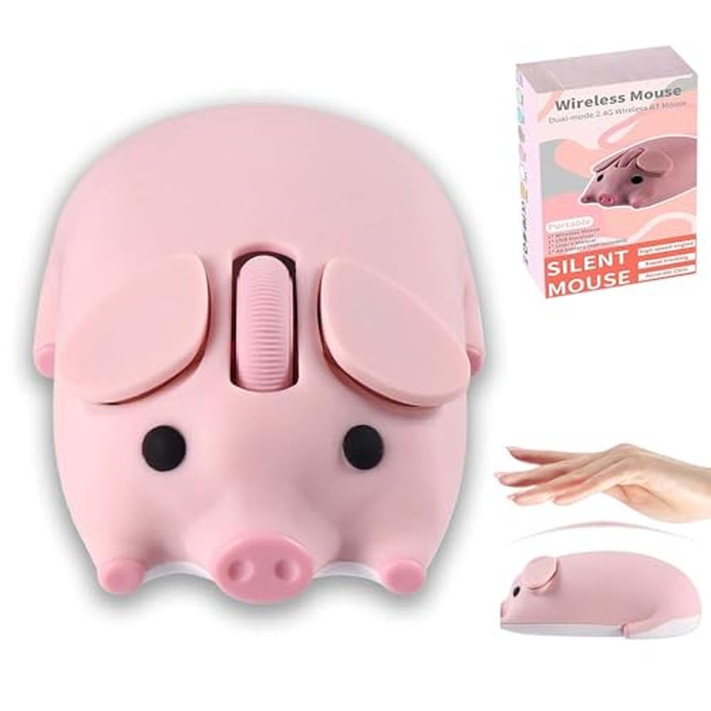 High-End Wireless Cute Pig-Shaped Mouse – Front View