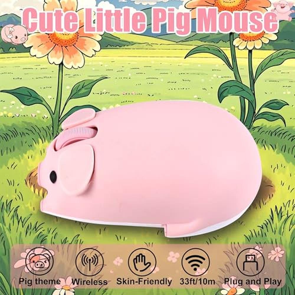 High-End Wireless Cute Pig-Shaped Mouse – Close-up Detail