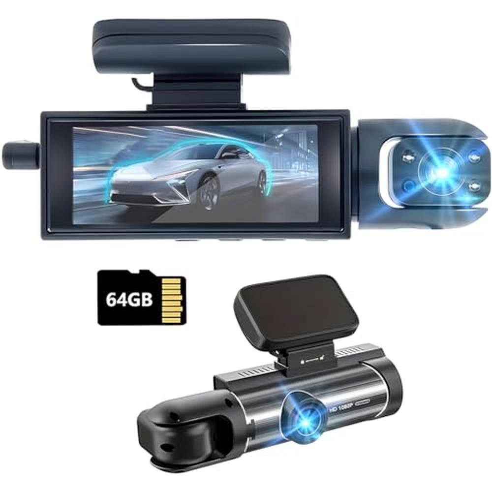 Dash Cam Front and Inside: Premium 64G Card Traffic – Front View