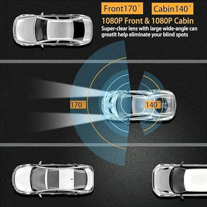 Dash Cam Front and Inside: Premium 64G Card Traffic – Close-up Detail