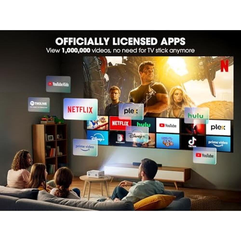 Projector Netflix: VIZONY Native 1080P Smart Projector with – Side View