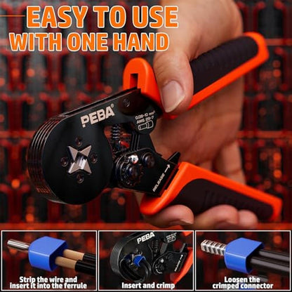 Crimping Tool: PEBA Ferrule Crimping Tool Kit 33 Sizes – Side View