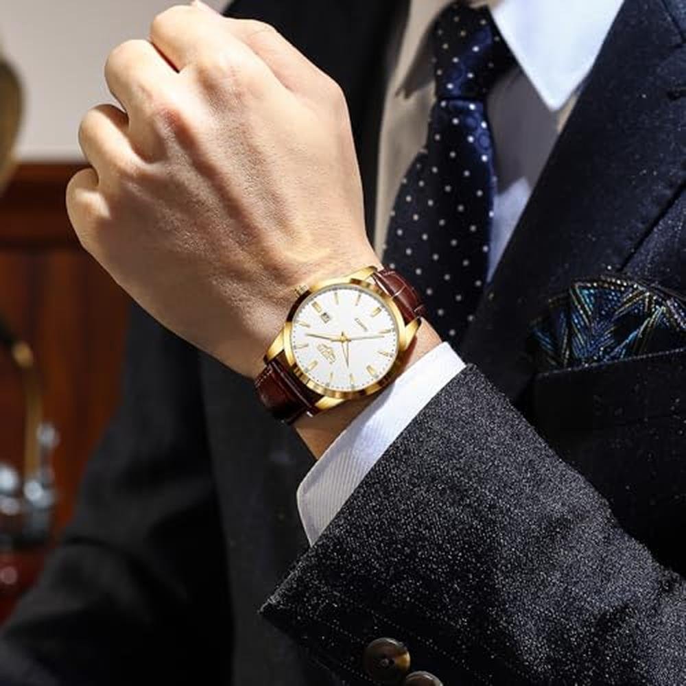 Men Analog Watch: LIGE Waterproof Analog Dress Vintage – Side View