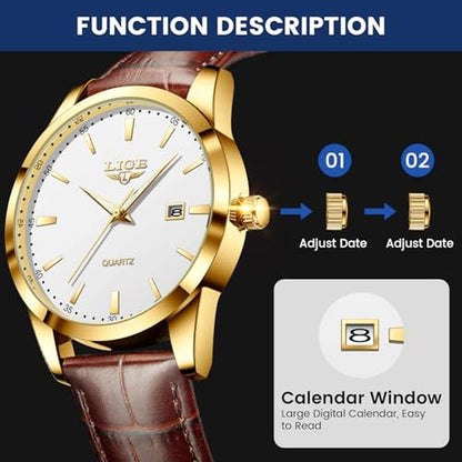 Men Analog Watch: LIGE Waterproof Analog Dress Vintage – In Use