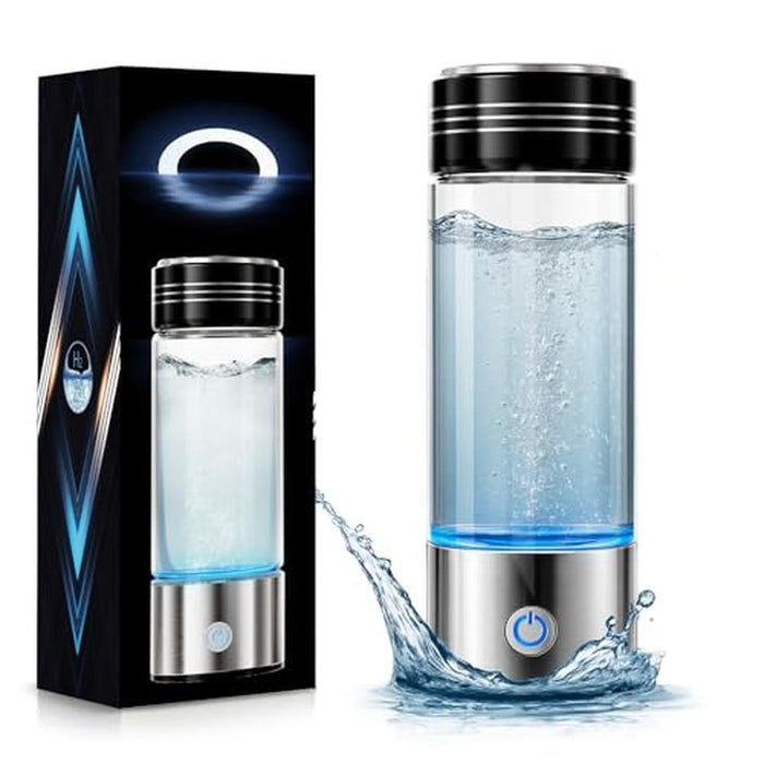 Hydrogen Water: SignZap 15oz Rechargeable Glass Hydrogen – Front View